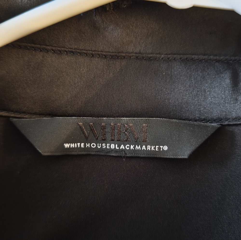 White House Black Market Jersey Matte Black Midi Dress NWT Size M - Picture 5 of 6